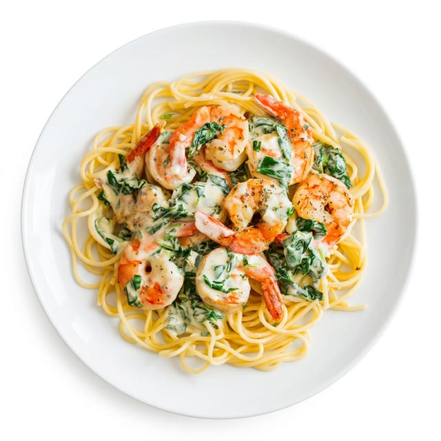 Rockefeller shrimp rigatoni.